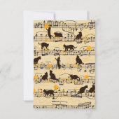 Muzieknoten en kittens bedankkaart (Achterkant)
