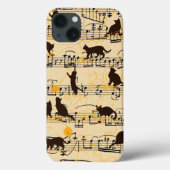 Muzieknoten en kittens Case-Mate iPhone case (Achterkant)