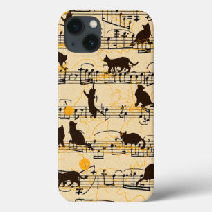 Muzieknoten en kittens Case-Mate iPhone case