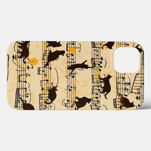Muzieknoten en kittens Case-Mate iPhone case (Achterkant (horizontaal))
