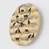 Muzieknoten en kittens grote klok (Hoek)