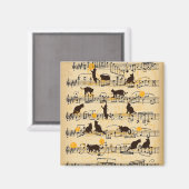 Muzieknoten en kittens magneet (Voorkant / Achterkant)