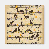 Muzieknoten en kittens magneet (Voorkant)