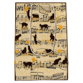 Muzieknoten en kittens medium cadeauzakje (Achterkant)