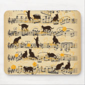 Muzieknoten en kittens muismat (Voorkant)