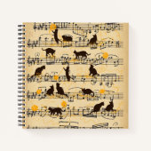 Muzieknoten en kittens notitieboek (Voorkant)