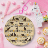 Muzieknoten en kittens papieren bordje (Feest)