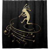 Muzieknoten en Kokopelli Shower Curtain Douchegordijn (Voorkant)
