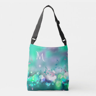 muzieknoten en lampjes Monogram Canvas tas