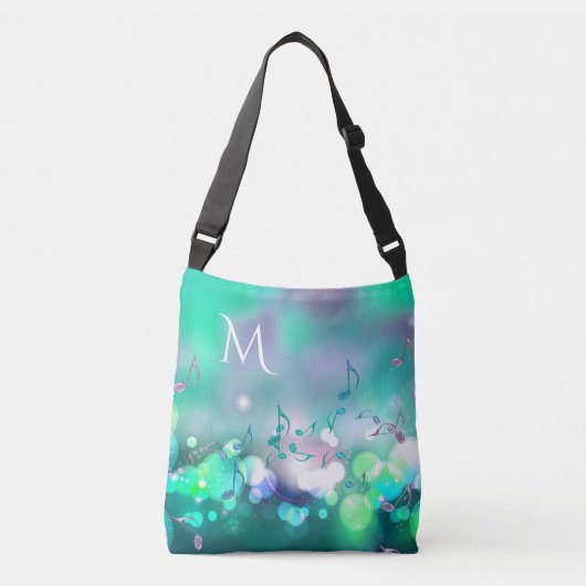 muzieknoten en lampjes Monogram Canvas tas (Voorkant)