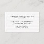 Muzieknoten en muziekbladen visitekaartje (Achterkant)