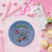 Muzieknoten en muziekinstrumenten papieren bordje (Feest)