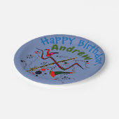 Muzieknoten en muziekinstrumenten papieren bordje (Gekanteld)