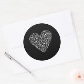 Muzieknoten en muzieksymbolen Hartmuziek Ronde Sticker (Envelop)