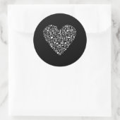 Muzieknoten en muzieksymbolen Hartmuziek Ronde Sticker (Tas)
