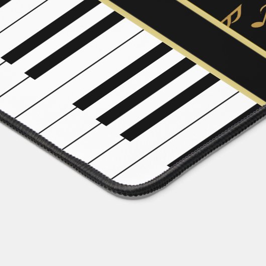 Muzieknoten en Piano Zwart en Goud gekleurd Bureaumat (Hoek)