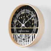 Muzieknoten en pianoketoetsen, zwart en goud (Hoek)