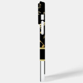 Muzieknoten en pianoketoetsen, zwart en goud Case-Mate iPhone case (Achterkant / Links)