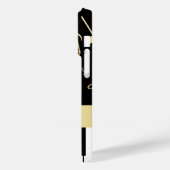 Muzieknoten en pianoketoetsen, zwart en goud Case-Mate iPhone case (Achterkant / Links)