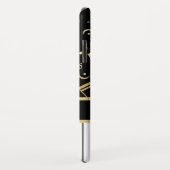 Muzieknoten en pianoketoetsen, zwart en goud Case-Mate iPhone case (Achterkant/rechts)