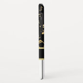 Muzieknoten en pianoketoetsen, zwart en goud Case-Mate iPhone case (Achterkant/links)