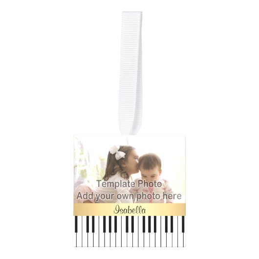 Muzieknoten en pianoketoetsen, zwart en goud decoratie (Voorkant)