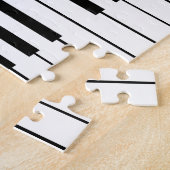Muzieknoten en pianoketoetsen, zwart en goud legpuzzel (Zijkant)