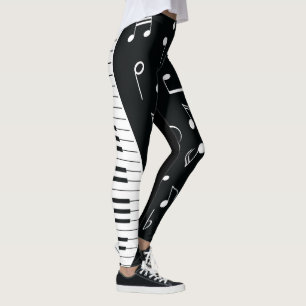muzieknoten en pianosleutels leggings