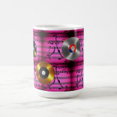 Muzieknoten en records koffiemok (Center)