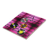 Muzieknoten en records tegeltje (Zijkant)