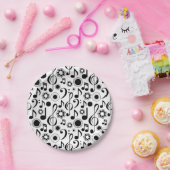 Muzieknoten en reinigingsmiddelen papieren bordje (Feest)