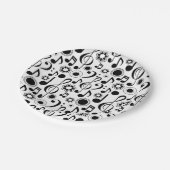 Muzieknoten en reinigingsmiddelen papieren bordje (Gekanteld)