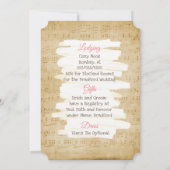 Muzieknoten en roze rozen kaart (Achterkant)