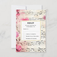Muzieknoten en Rozen Design Bruiloft