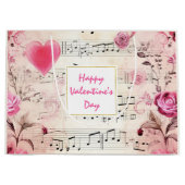 Muzieknoten en Rozen  Design Valentijns Groot Cadeauzakje (Voorkant)