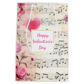 Muzieknoten en Rozen Design Valentijns Medium Cadeauzakje (Achterkant)