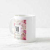 Muzieknoten en Rozen  Monogram Koffiemok (Voorkant links)