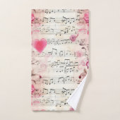 Muzieknoten en Rozen  ontwerp Bad Handdoek (Handdoek)
