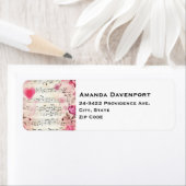 Muzieknoten en Rozen  ontwerp Etiket (Insitu)