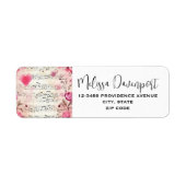 Muzieknoten en Rozen  ontwerp Etiket (Voorkant)