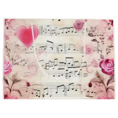 Muzieknoten en Rozen  ontwerp Groot Cadeauzakje (Achterkant)