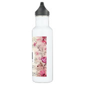 Muzieknoten en Rozen  Ontwerp Monogram Waterfles (Rechts)