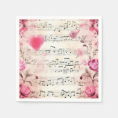 Muzieknoten en Rozen ontwerp Servet (Voorkant)