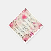 Muzieknoten en Rozen ontwerp Servet (Hoek)