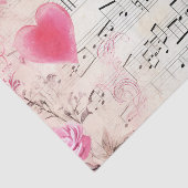 Muzieknoten en Rozen  ontwerp Tissuepapier (Detail)