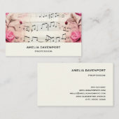 Muzieknoten en Rozen  ontwerp Visitekaartje (Voorkant / Achterkant)