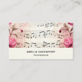 Muzieknoten en Rozen  ontwerp Visitekaartje (Voorkant)