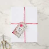 Muzieknoten en Rozen  Partij Dank u Cadeaulabel (Met Touw)