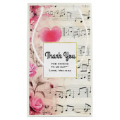 Muzieknoten en Rozen  Partij Dank u Klein Cadeauzakje (Achterkant)