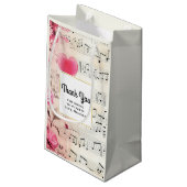 Muzieknoten en Rozen  Partij Dank u Klein Cadeauzakje (Achterkant Gekanteld)